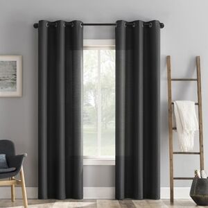 The Big One Black Grommet Black Curtain Panels (2)Size 37×84